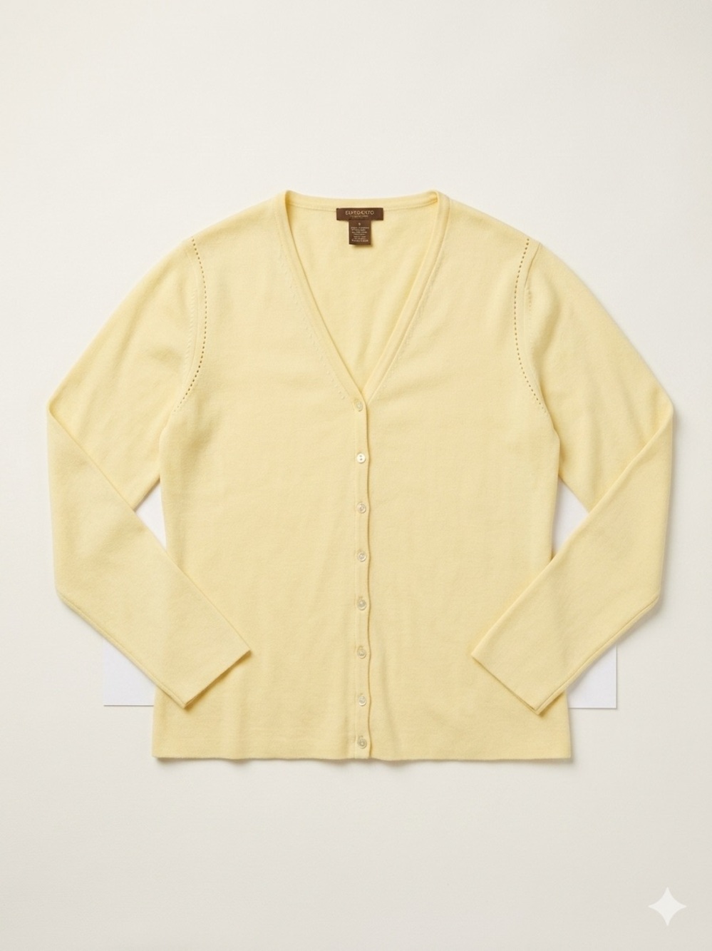 Vintage Esperanto 100% cotton yellow knit women’s cardigan oversized